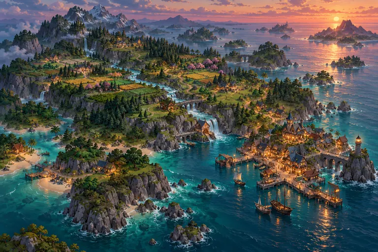 Original landscape illustration, not a geographically accurate Teradea map